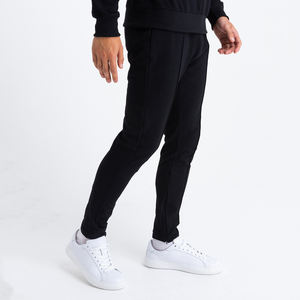 Unisex 100% Polyester Ribbed Track Suit Custom Logo Solid Black Men's <b>Hoodie</b> Jogger Sets for <b>Summer</b> Plus Size Winter Sweat Suit - Product Image 4