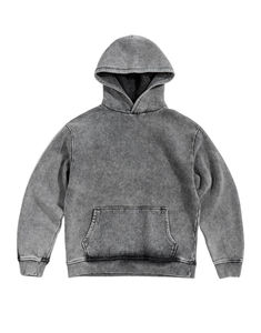 Impression 3D personnalisée lavage à l'acide broderie de détresse sweat à capuche en coton épais éponge française surdimensionné sweats à capuche pour hommes - Product Image 1