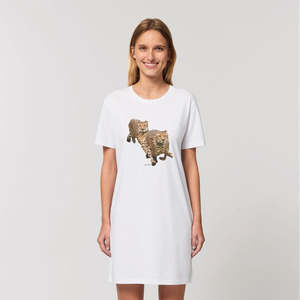 Vestido Camiseta Orgánico Cheetah Brothers, Ecológico, Gótico y Elegante con Estampado de Puntos, Tallas XS-XL para Mujer de Oficina, Uso Diario - Product Image 2