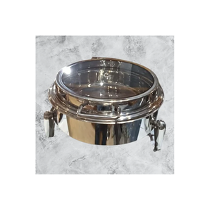 Chafing Dish de Acero Inoxidable de Color Personalizado de Lujo, Tapa Transparente, Diseño Art Deco, Duradero, Manual, para Buffet de Hotel y Restaurante - Product Image 1