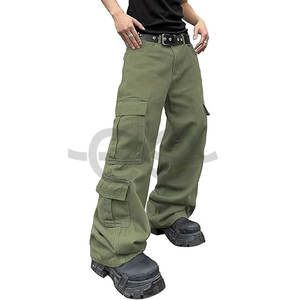 Jeans cargo baggy décontracté à la mode pour hommes, pantalon cargo en denim avec poches et jambes larges, style urbain tendance, confort et durabilité - Product Image 1