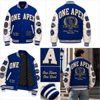 Veste de baseball ONEAPEX SPORTS WEAR sur mesure, bleu royal et blanc, de qualité supérieure, respirante, à séchage rapide, coupe ajustée, pour homme, hiver