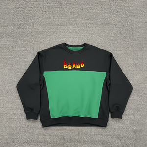 2025 New Arrived 100% Cotton Fleece Winter 2 Tone O-Neck Oversized <b>Hoodies</b> <b>Sweatshirt</b> Custom Embossed Logo Streetwear Women's - Product Image 1