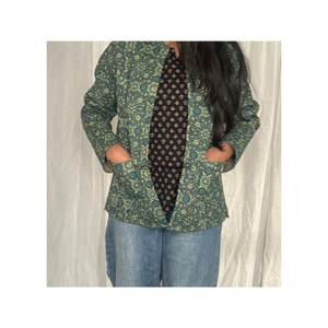 Venta al por mayor indio hecho a mano Chaqueta de algodón acolchado Jaipuri Vintage algodón Kantha chaqueta sin mangas Reversible indio hecho a mano Kanth - Product Image 3