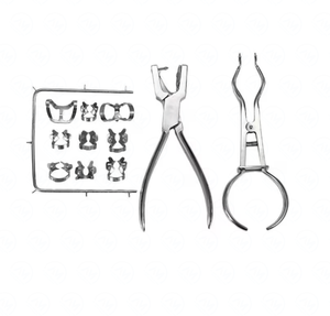 Kit de digue en caoutchouc pour cliniques dentaires Ensemble de pinces, poinçons et forceps en acier inoxydable - Product Image 4