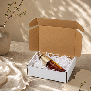MoJiu Packaging Cosmetics Bottles White Hard <b>Box</b> Kraft <b>Paper</b> Lid Customized Logo Recyclable Foldable <b>Paper</b> <b>Box</b> - Product Image 1