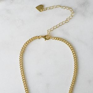 Collar de eslabones cubanos Collar de cadena chapado en oro de 14K de Plata de Ley 925 Collar de oro delicado - Product Image 6