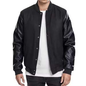 2025 mejor oferta OEM personalizado soporte cuello frontal bordado Streetwear Letterman Varsity College chaqueta de béisbol para hombres - Product Image 1