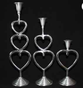 ที่ใส่เทียนรูปหัวใจแบบ3ช่องสำหรับใส่เทียนสำหรับห้องนั่งเล่นของขวัญดิวาลีของตกแต่งบ้านดูเป็นธรรมชาติ - Product Image 3