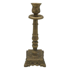 Ensemble de 3 bougeoirs en aluminium couleur or en laiton fumé pour le salon et la décoration de mariage faits à la main en vrac - Product Image 1