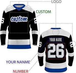 Tenues de hockey sur glace pour adultes grandes tailles les plus populaires, logo et nom d'équipe personnalisables, 100 % polyester, séchage rapide, respirantes, ensembles élégants - Product Image 5