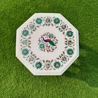 Surface élégante de dessus de table de marbre luxueux de fournisseur indien pour le café ou la console et les tables d'étude disponibles au prix d'usine