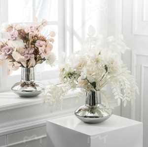 Beau vase à fleurs en acier inoxydable créatif salon fleur séchée décoration de la maison Vase - Product Image 1