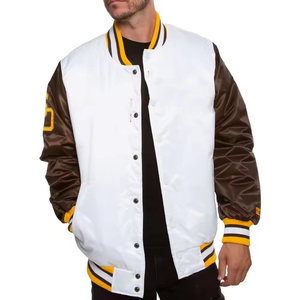Veste de baseball d'hiver en polyester OEM en gros, taille plus, noire, veste d'équipe de baseball personnalisée, veste de lettreman pour homme - Product Image 1