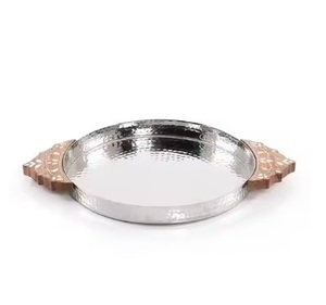 Juego de 2 bandejas de servir de alta calidad, de metal y aluminio, hechas a mano, esenciales para la mesa, a un precio razonable, suministro popular. - Product Image 4