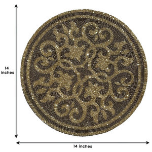 Mantel Individual redondo bordado Benedita Manteles individuales decorativos para mesa - Product Image 3