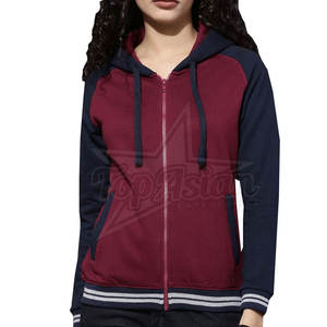 Sweat à capuche respirant pour femmes Sweat à capuche à fermeture éclair complet Tissu en coton respirant Personnalisable pour les marques ou les événements - Product Image 1