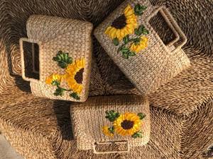 Nouvel arrivage de sac en jacinthe d'eau fait à la main vintage Conception unique de fermeture ouverte Deux sangles Déclaration audacieuse écologique durable - Product Image 4