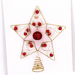 Étoile en fil de fer avec décoration d'arbre en perles - Product Image 1