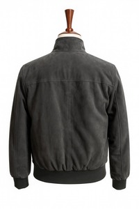Chaqueta de Hombre de Gamuza de Cabra Gris, Estilo Motero, Inspirada en Celebridades, Chaqueta de Invierno Vintage, Transpirable, para un Estilo Clásico - Product Image 3