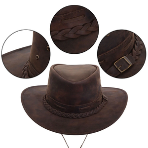 Feutre de laine de cow-boy western unisexe en laine personnalisée 100% avec bandeau en cuir pur chapeau de cow-body blanc - Product Image 6