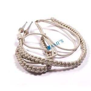 Fabricants en gros Cordon d'Aiguillette de cérémonie Cordon d'épaule Aiguillette uniforme à deux pointes en argent - Product Image 6