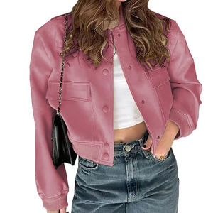 High Quality Women Regular Varsity Jackets Breathable Canvas Knitted Latest Style Long Sleeves - Product Image 2