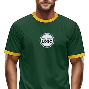 Ringer Camisetas para hombres 100% algodón Premium Cuello redondo Camiseta de manga corta Regular Fit Soft Casual Solid Tee - Product Image 2