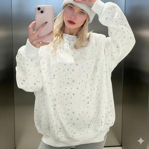 Sudadera de Cuello Alto de Felpa de Algodón Grueso de Alta Calidad para Mujer, con Letra Bordada Personalizada, para Otoño e Invierno - Product Image 1