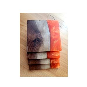 Posavasos de piedra de resina y madera circular de gran oferta, posavasos grabado ecológico, alfombrilla para taza de té para color rojo - Product Image 1