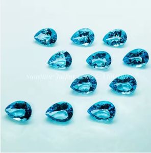 พลอย15X20mm เจียระไนแบบลูกแพร์พลอยสีฟ้าท้องฟ้าตามธรรมชาติแบบเหลี่ยมเพชรพลอยหลวมที่ได้รับการรับรองจากกะรัต IGI - Product Image 3