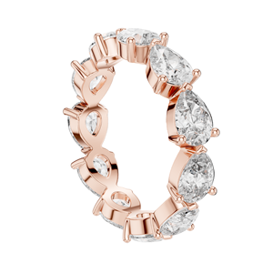 Bague éternité en diamant de laboratoire taille poire 3,13 carats pour femme, clarté VVS-VS EF, or 18 carats, 14 carats, 10 carats et argent 925, rose, jaune - Product Image 4