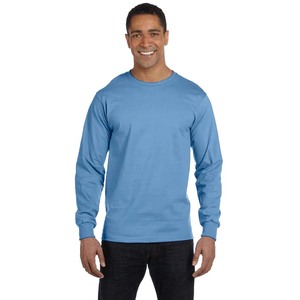 Sweat-shirt en molleton 100% coton respirant, uni bleu, décontracté - Product Image 1