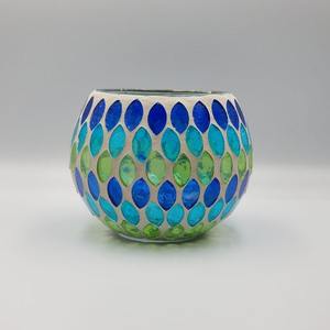 SHMILMH Ensemble de 4 bougeoirs à mosaïque en verre faits à la main, modernes, pour bougies chauffe-plat, pour la maison, décorations de Noël, Diwali, hautement parfumés - Product Image 2