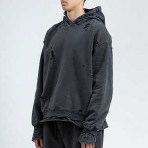Sudaderas con capucha desgastadas de material de alta calidad para hombre, venta al por mayor, sudaderas con capucha desgastadas Vintage de gran tamaño OEM hechas a medida - Product Image 2