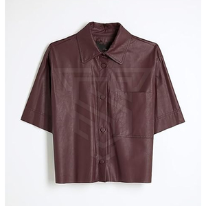 Dernier style de haut en cuir pour femmes de couleur personnalisée en taille adulte Haut en cuir pour femmes Street Wear - Product Image 4