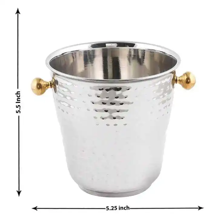 Best Selling Ice Bucket with Handle High Quality Cheap Stainless Steel Champagne Bucket, Customer Logo Sustainable Barware king