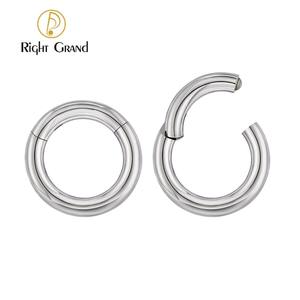 सेप्टम नाक क्लिकर छल्ले बुनियादी प्रारंभिक भेदी टाइटेनियम हूप इयररिंग्स हेक्स स्टेनलेस स्टील बॉडी भेदी गहने - Product Image 3