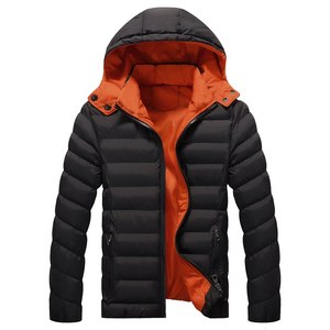 Chaqueta de Invierno Acolchada de Talla Grande para Hombre, con Cuello Alto y Logotipo Frontal, Color Sólido con Capucha - Gran Venta - Product Image 1
