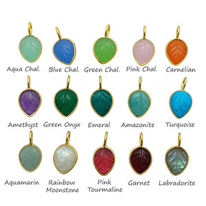 Colgante de piedra preciosa tallada en hoja de turquesa de plata 925 para collar y pulsera - Product Image 5