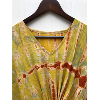 Robe caftan en crêpe de soie tie-dye faite à la main, style bohème, pour la plage, fabricant en gros au meilleur prix