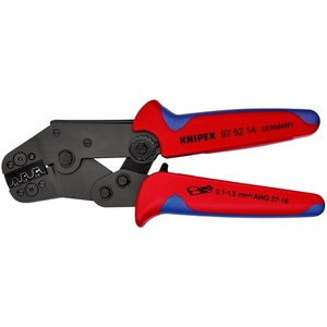 KNIPEX Industrial Grade Steel Short-Design Wire Crimpers 195mm Length 0.1-1.5mm (AWG 27-16) <b>Black</b> Oxide Finish - Product Image 1