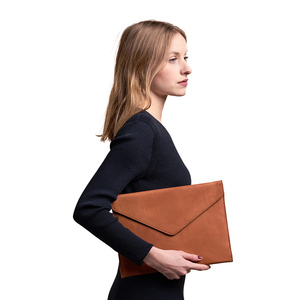 Lightweight Brown Genuine Leather <b>Laptop</b> Sleeve with Open Closure <b>Backpack</b> Compatible for 13-15 Inch Devices Daily Use - Product Image 1