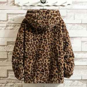 Custom Winter <b>Jacket</b> Fashion Leopard Print Full Zip Thick Fleece Velour Velvet <b>Jacket</b> <b>Flannel</b> Hoodie - Product Image 3