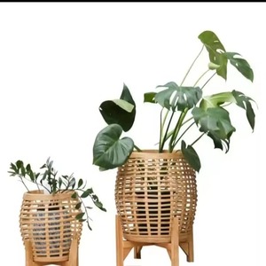 Jardinière ronde en herbe de mer personnalisable, porte-plante décoratif avec poignées durables, couleur et taille personnalisées, panier de jardin d'extérieur - Product Image 2