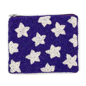 Pochette à monnaie perlée personnalisée avec perles de rocaille colorées Sac à monnaie brodé de perles de fête forme personnalisée - Product Image 4