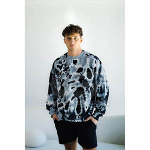 Sudadera con tinte de corbata para hombre, jersey de calle de gran tamaño con patrón de lavado Vintage para trajes de invierno informales de moda - Product Image 2