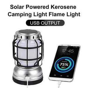 Lanterne solaire de Camping, lanterne d'extérieur étanche et Rechargeable, lampes suspendues LED pour Camping, lumière de flamme vacillante - Product Image 5