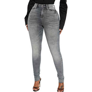 American Ladies New Casual Fashion High Waist Women's Skinny Jeans Wide Leg Denim with Wholesale Price - Product Image 4