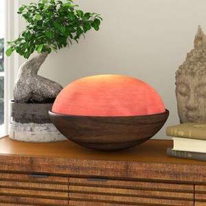 Nuevo diseño de lámpara de sal rosa de media cúpula del Himalaya, cristal de roca paquistaní tallado en Base de madera pulida para iluminación interior moderna - Product Image 6